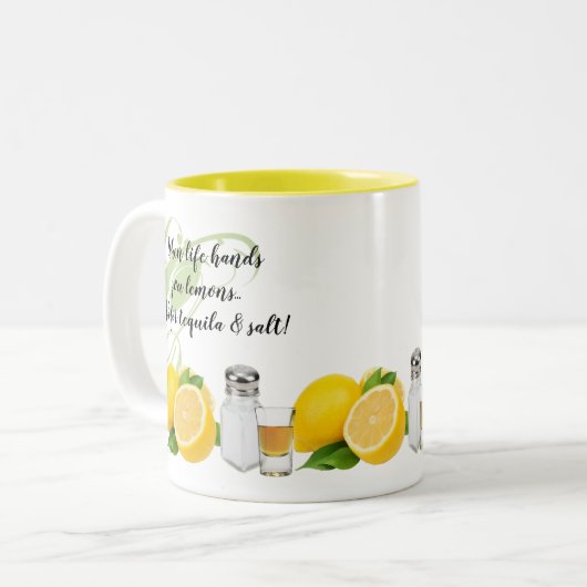 Fun Wanneer het leven u citeert Tweekleurige Koffiemok (Voorkant links)