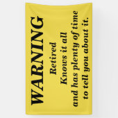 Fun Warning to hang at Retirement Party Spandoek (Verticaal)