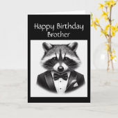 Fun wasbeer Brother een echte Gentleman wasbeer Kaart (Gele Bloem)