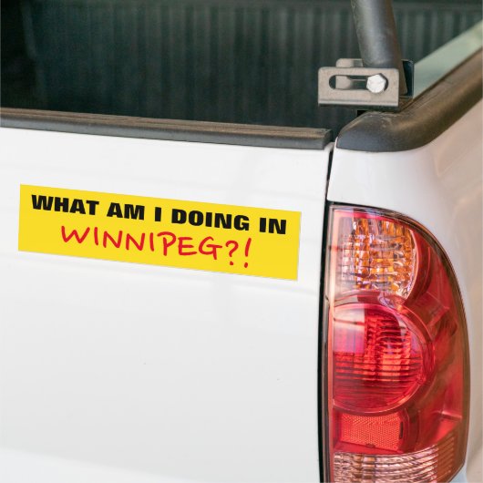 Fun "WAT DOE IK IN WINNIPEG?!" Bumpersticker (Op Truck)