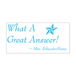 Fun "Wat een geweldig antwoord!" + Aangepaste aans Zelfinktende Stempel