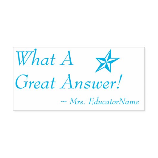 Fun "Wat een geweldig antwoord!" + Aangepaste aans Zelfinktende Stempel (Design)