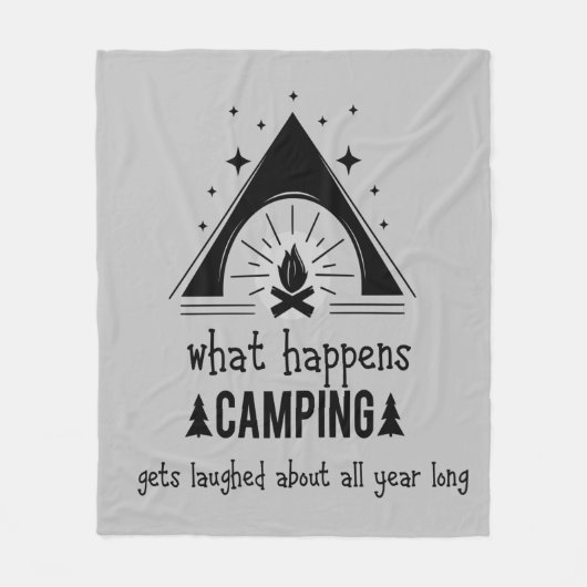 Fun wat er gebeurt in Camping Gets die over lachen Fleece Deken (Voorkant)