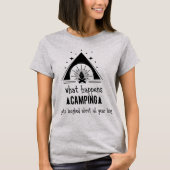 Fun wat er gebeurt in Camping Gets die over lachen T-shirt (Voorkant)