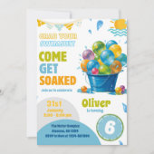 Fun Water Balloon Verjaardagsuitnodiging Sjabloon Kaart (Voorkant)