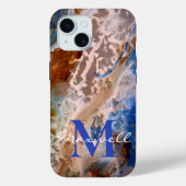 Fun water strand patroon monogram Case-Mate iPhone case (Achterkant)
