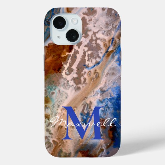 Fun water strand patroon monogram Case-Mate iPhone case (Achterkant)