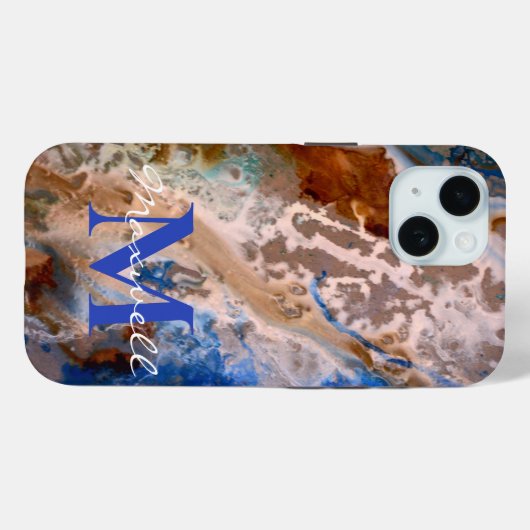 Fun water strand patroon monogram Case-Mate iPhone case (Achterkant (horizontaal))