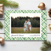 Fun Watercolor Plaid Check Christmas Photos Custom Feestdagenkaart
