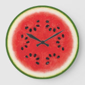 Fun Watermelon Red Summer Fruit Slice Motif Grote Klok (Voorkant)