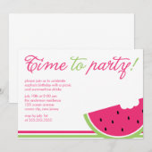 Fun Watermelon Summer Party Kaart (Voorkant / Achterkant)