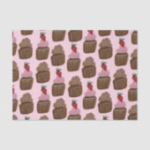 Fun Waterverf Chocolade Cupcakes Gift Tissuepapier (Voorkant)