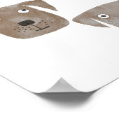 Fun Waterverf Chocolate Labrador Retriever Honden Poster (Hoek)