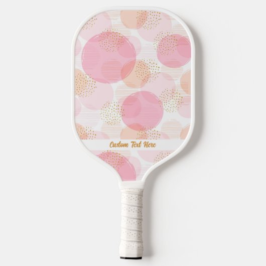 Fun Waterverf Circles Roze Gold aangepaste tekst Pickleball Paddle (Achterkant)