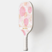 Fun Waterverf Circles Roze Gold aangepaste tekst Pickleball Paddle (Links)