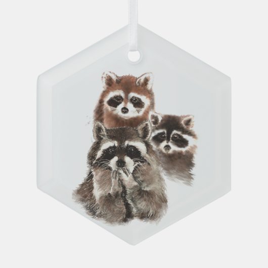 Fun Waterverf Fun Family Friend Animal Art Glas Ornament (Voorkant)