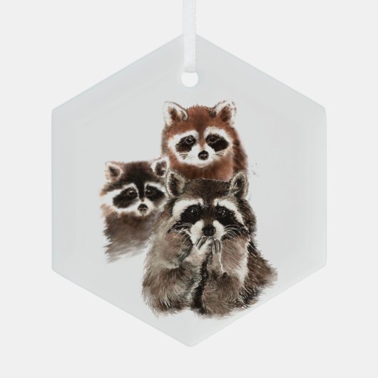 Fun Waterverf Fun Family Friend Animal Art Glas Ornament (Achterkant)