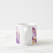 Fun Waterverf Paarse achtergrond met Golden Foliën Espresso Kop (Achterkant)