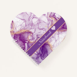 Fun Waterverf Paarse achtergrond met Golden Foliën Notitieboek