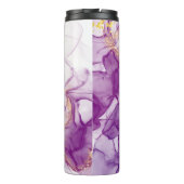 Fun Waterverf Paarse achtergrond met Golden Foliën Thermosbeker (Achterkant)