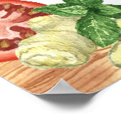 Fun waterverf Plantaardige keukengerei Poster (Hoek)