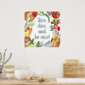 Fun waterverf Plantaardige keukengerei Poster (Keuken)