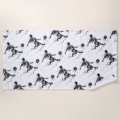 Fun Waterverf Soccer Football Sport Patroon Strandlaken (Voorkant)