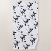 Fun Waterverf Soccer Football Sport Patroon Strandlaken (Voorkant)