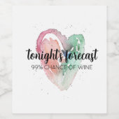 Fun Waterverf Wine Lover Quote Wijn Etiket (Enkel label)