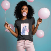 Fun Waterverf Zebra Blowing Gum Bubble Monogram Tri-Blend Shirt
