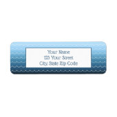 Fun Wave Pattern Light to Dark Blue Gradient Etiket (Voorkant)