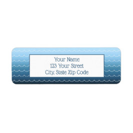 Fun Wave Pattern Light to Dark Blue Gradient Etiket