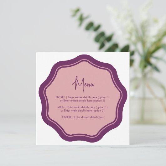 Fun Wavy Menu Paars & Roze (Staand voorkant)