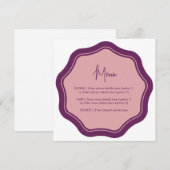 Fun Wavy Menu Paars & Roze (Voorkant / Achterkant)