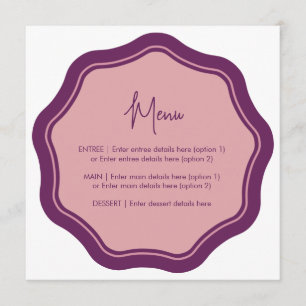 Fun Wavy Menu Paars & Roze