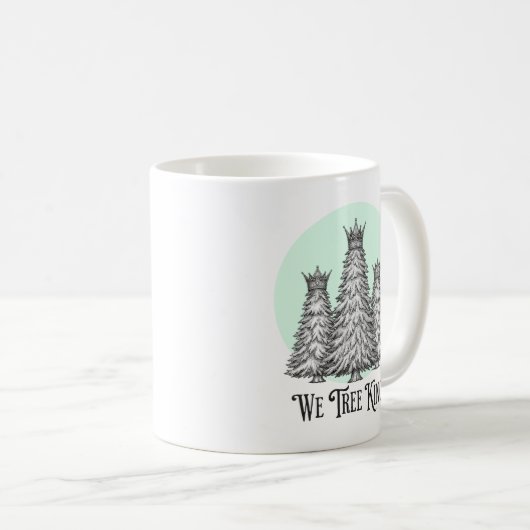 Fun We Three Kings Pun Christmas Tree mug Koffiemok (Voorkant rechts)