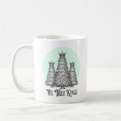 Fun We Three Kings Pun Christmas Tree mug Koffiemok (Links)