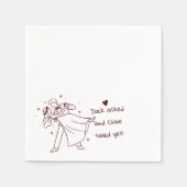 Fun wedding cute couple hand drawn servet (Voorkant)