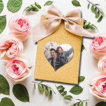 Fun Wedding Foto Dank je Hart Sticker<br><div class="desc">Je foto en Dank je! In het witte hoofdletterschrift zijn deze kleine hartvormige stickers leuk om te gebruiken als envelopzegels,  op feestelijke gunsten en nog veel meer. **TIP: Upload een vierkante of horizontale foto voor beste resultaten.</div>