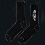 Fun Wedding Groomsman Sokken<br><div class="desc">Vun de bruidsokken in het zwart (maar kan in om het even welke kleur worden veranderd), de titel "GROOMSMAN", de paardennamen, en de trouwdatum.</div>
