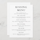 Fun Wedding Kissing Menu Activiteit Spel Kaart (Voorkant / Achterkant)