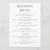 Fun Wedding Kissing Menu Activiteit Spel Kaart (Voorkant)