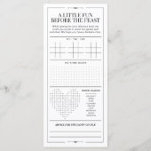 Fun Wedding Menu with Wedding Games Newspaper (Achterkant)