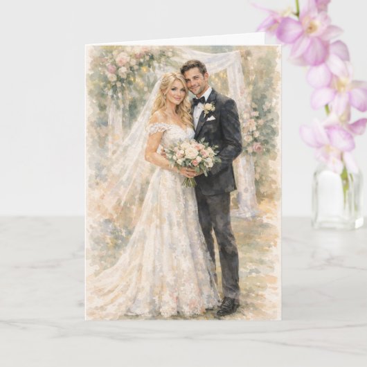 Fun Wedding Prayer Inspired by Ezekiel 25:17 Kaart (Orchidee)