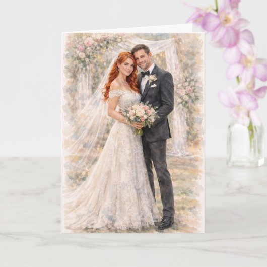 Fun Wedding Prayer Inspired by Ezekiel 25:17 Kaart (Orchidee)