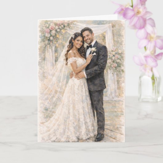 Fun Wedding Prayer Inspired by Ezekiel 25:17 Kaart (Orchidee)