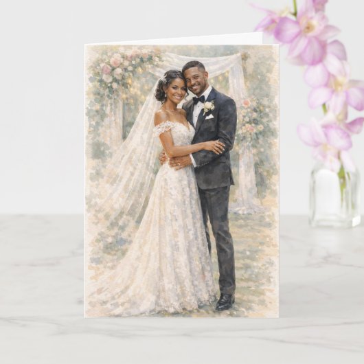 Fun Wedding Prayer Inspired by Ezekiel 25:17 Kaart (Orchidee)