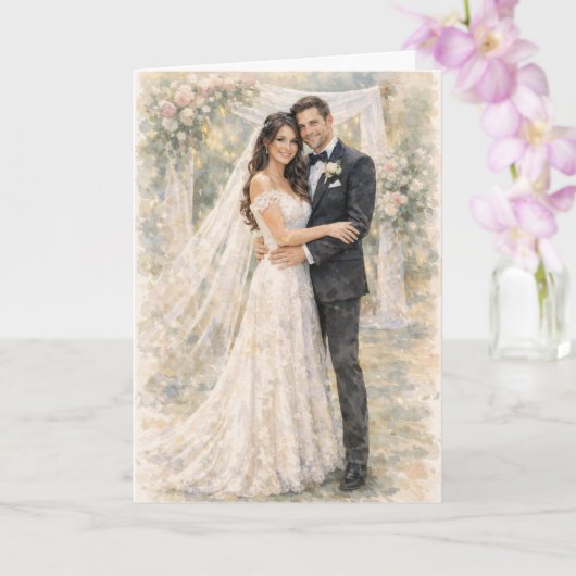 Fun Wedding Prayer Inspired by Ezekiel 25:17 Kaart (Orchidee)