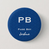 Fun Wedding Role Abbreture Blue Pattern White Ronde Button 5,7 Cm (Voorkant)