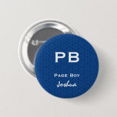 Fun Wedding Role Abbreture Blue Pattern White Ronde Button 5,7 Cm (Voorkant /achterkant)
